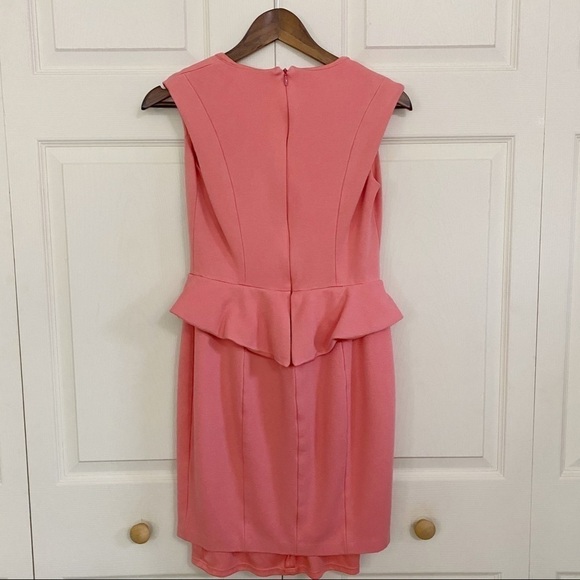 Cache Pink Peplum Style Zip Back Cocktail Dress - Picture 5 of 7